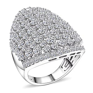  Luxuriant Lab Grown Diamond G SI1 5.55 ctw Dome Ring in Sterling Silver (Size 5.0)