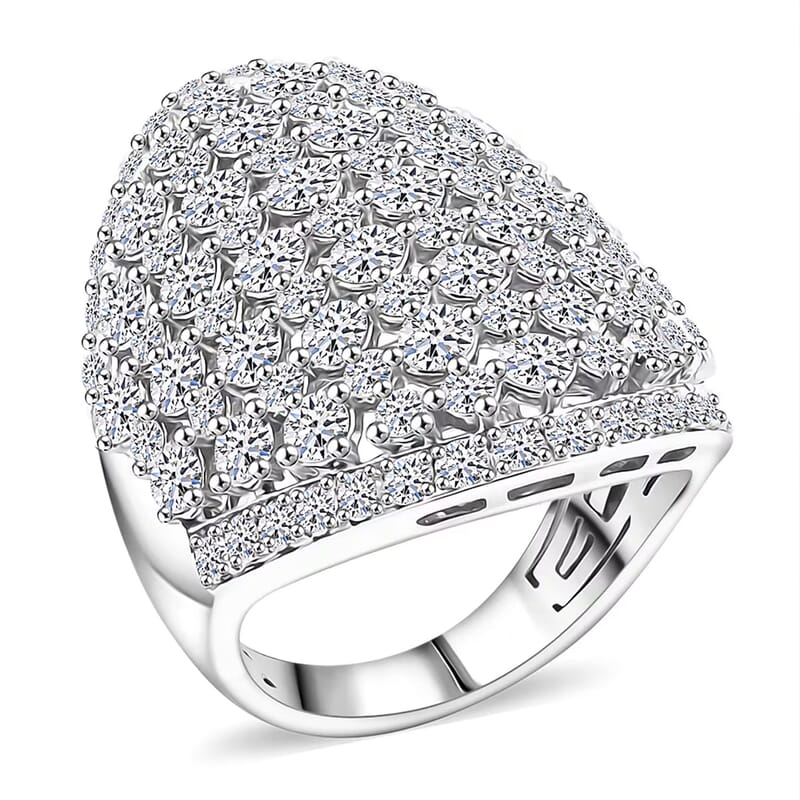 Luxuriant Lab Grown Diamond G SI1 5.55 ctw Dome Ring in Sterling Silver (Size 5.0)