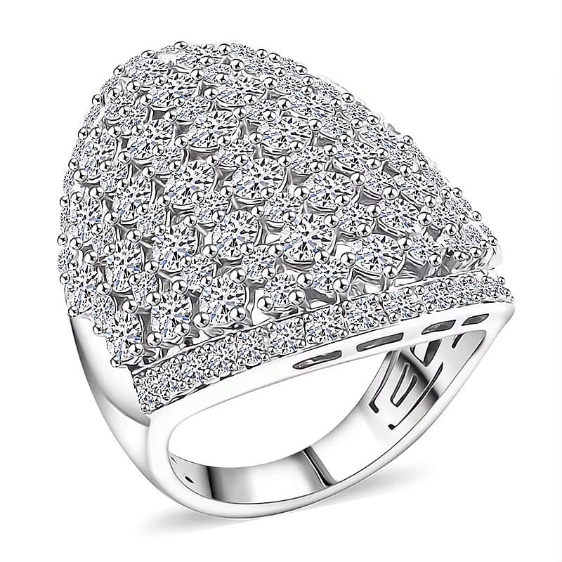 Luxuriant Lab Grown Diamond G SI1 5.55 ctw Dome Ring in Sterling Silver (Size 5.0)