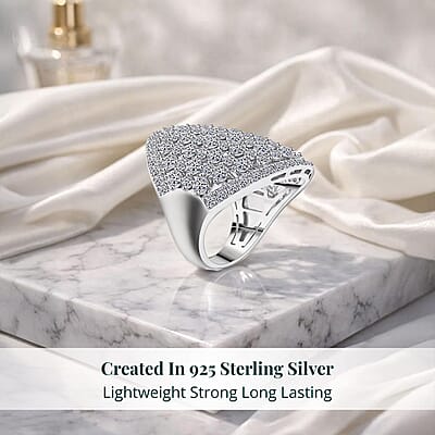 Luxuriant Lab Grown Diamond G SI1 5.55 ctw Dome Ring in Sterling Silver (Size 5.0)