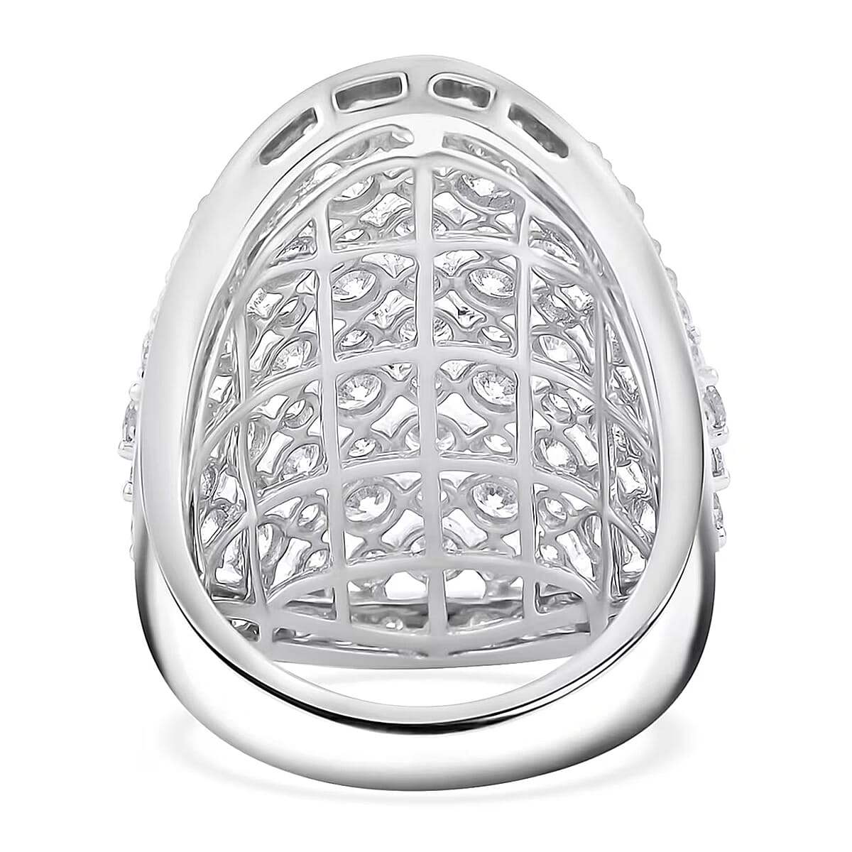  Luxuriant Lab Grown Diamond G SI1 5.55 ctw Dome Ring in Sterling Silver (Size 5.0) image number 7