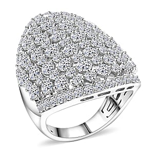 Doorbuster Luxuriant Lab Grown Diamond G SI1 5.55 ctw Dome Ring in Sterling Silver (Size 6.0)