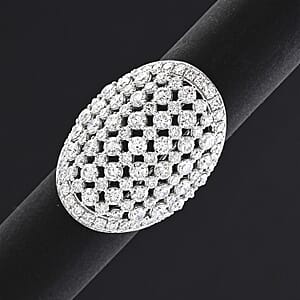 Doorbuster Luxuriant Lab Grown Diamond G SI1 5.55 ctw Dome Ring in Sterling Silver (Size 6.0)