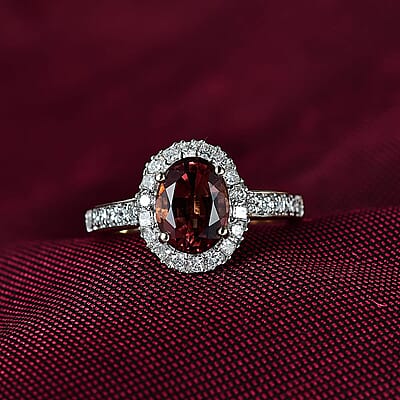 Certified & Appraised AAA Byzantine Tourmaline and G-H SI Luxuriant Lab Grown Diamond 2.75 ctw Ring in 10K Yellow Gold (Size 5.0)