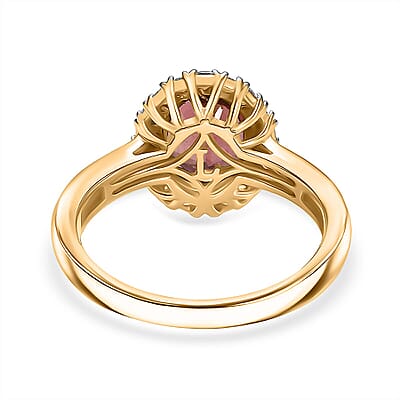 Certified & Appraised AAA Byzantine Tourmaline and G-H SI Luxuriant Lab Grown Diamond 2.75 ctw Ring in 10K Yellow Gold (Size 5.0)