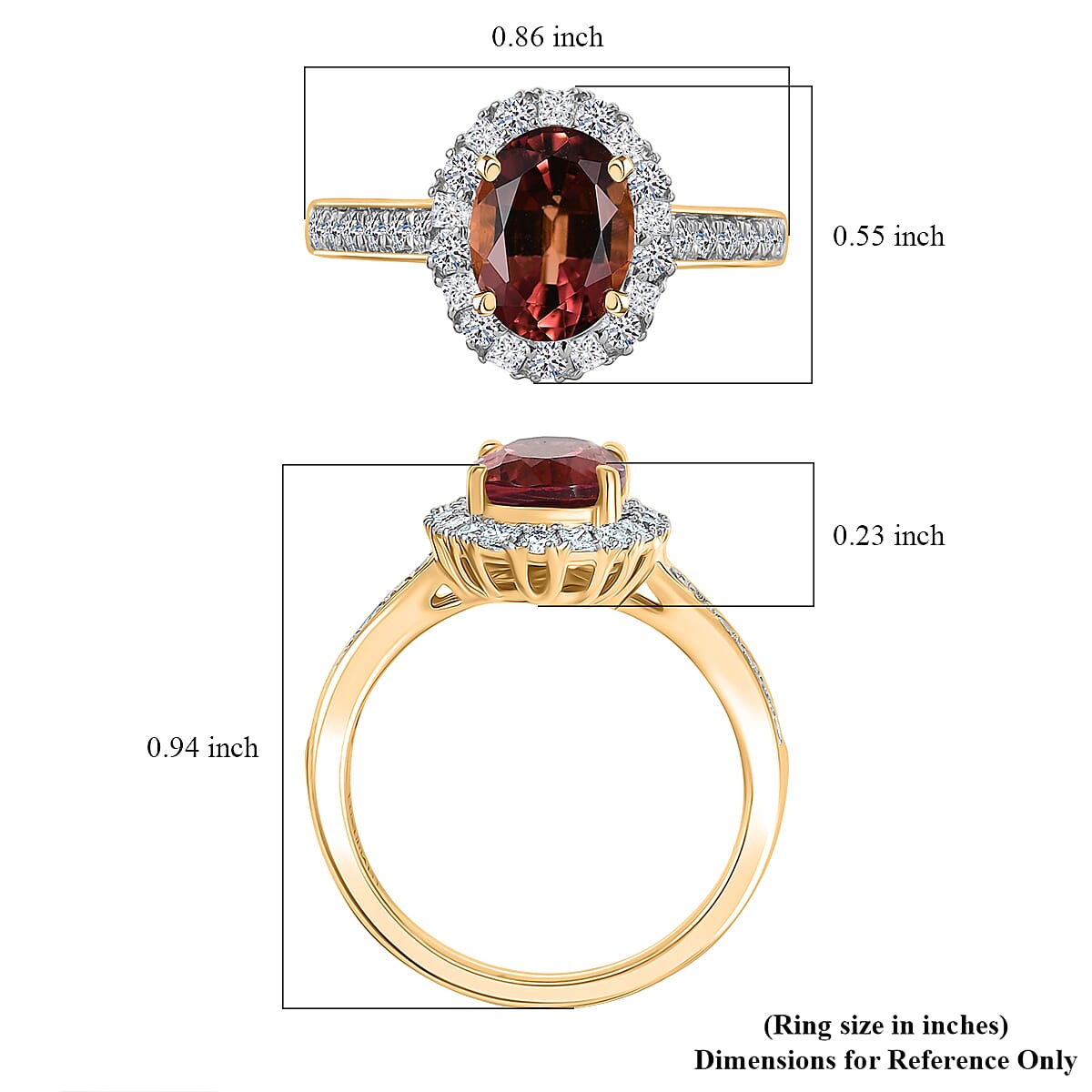 AAA Byzantine Tourmaline and G-H SI Luxuriant Lab Grown Diamond 2.75 ctw Ring in 10K Yellow Gold (Size 6.0) image number 5