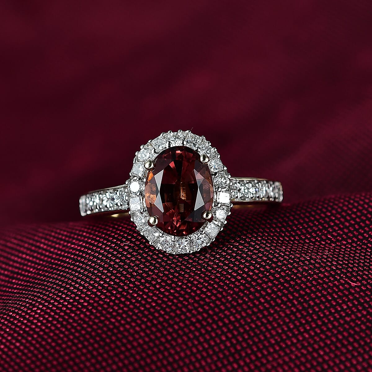 Certified & Appraised AAA Byzantine Tourmaline and G-H SI Luxuriant Lab Grown Diamond 2.75 ctw Ring in 10K Yellow Gold (Size 8.0) image number 1