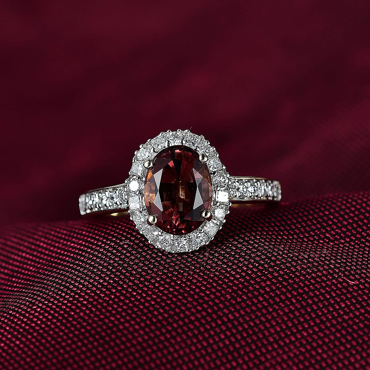 Certified & Appraised AAA Byzantine Tourmaline and G-H SI Luxuriant Lab Grown Diamond 2.75 ctw Ring in 10K Yellow Gold (Size 9.5) image number 1