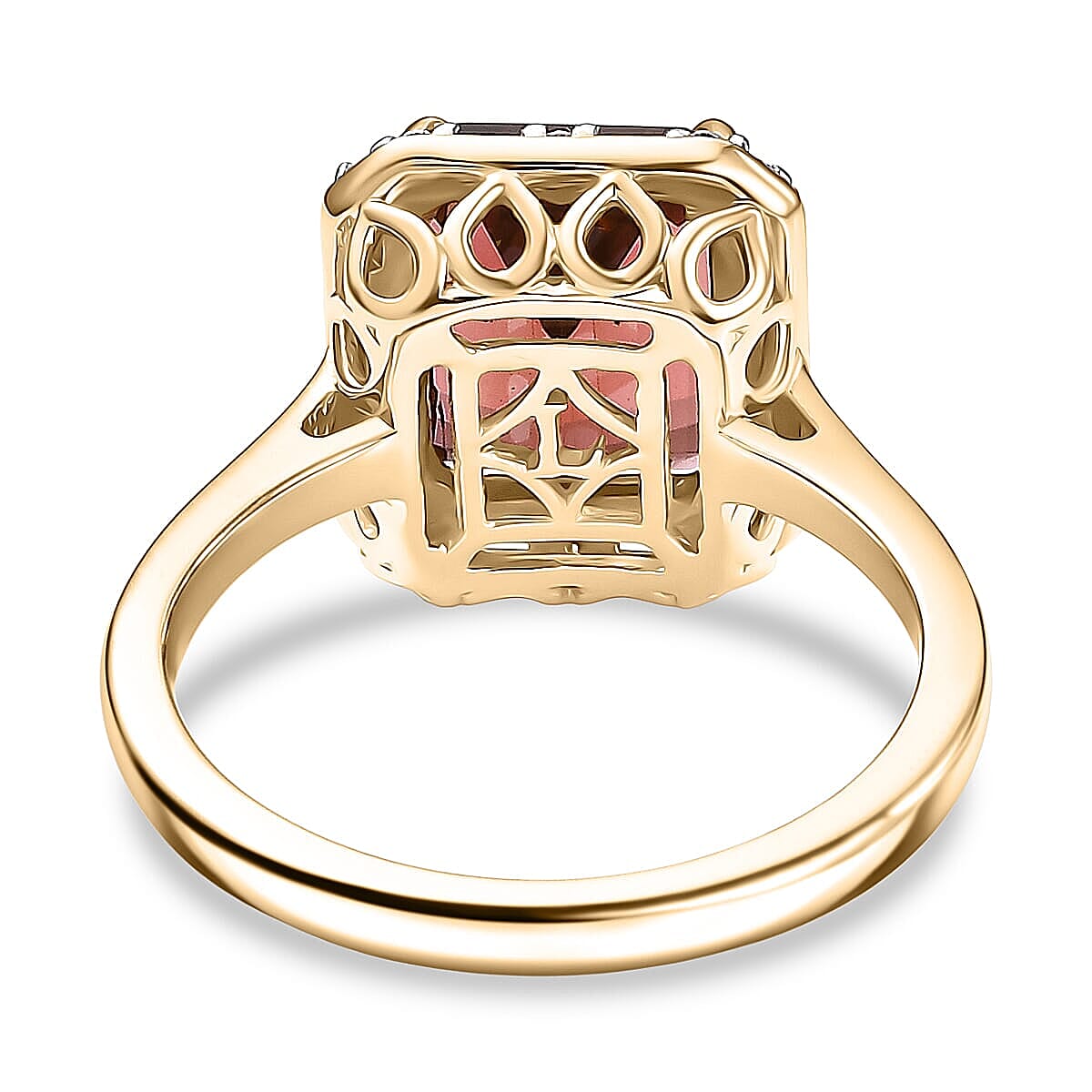 10K Yellow Gold AAA Byzantine Tourmaline, Luxuriant Lab Grown Diamond (G-H, SI) (0.20 cts) Ring (Size 10.0) 3.84 ctw image number 4