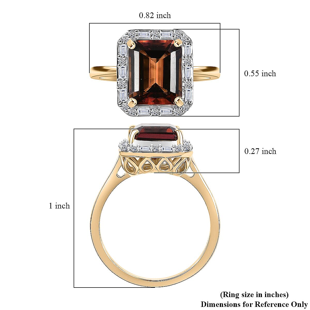 10K Yellow Gold AAA Byzantine Tourmaline, Luxuriant Lab Grown Diamond (G-H, SI) (0.20 cts) Ring (Size 11.0) 3.84 ctw image number 5