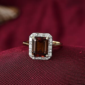 Certified & Appraised AAA Byzantine Tourmaline and G-H SI Luxuriant Lab Grown Diamond 3.84 ctw Ring in 10K Yellow Gold (Size 7.0)