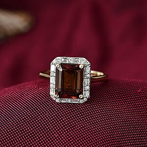 10K Yellow Gold AAA Byzantine Tourmaline, Luxuriant Lab Grown Diamond (G-H, SI) (0.20 cts) Ring (Size 7.5) 3.84 ctw
