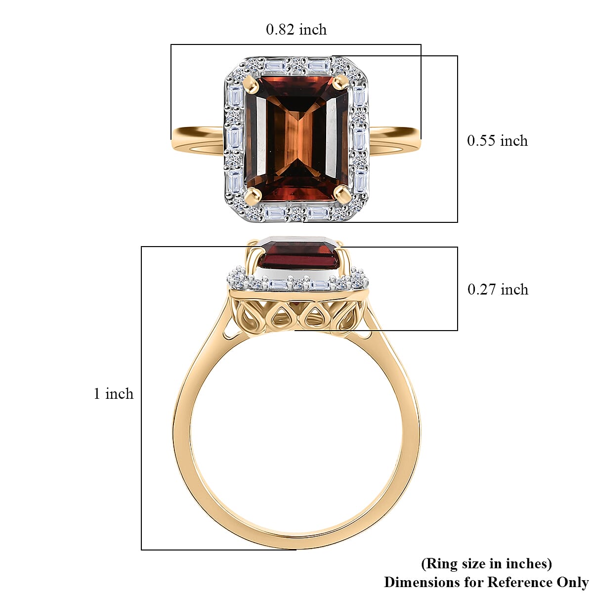 Certified & Appraised AAA Byzantine Tourmaline and G-H SI Luxuriant Lab Grown Diamond 3.84 ctw Ring in 10K Yellow Gold (Size 9.0) image number 5
