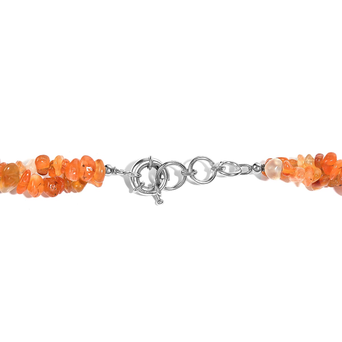 EverTrue Carnelian 375.00 ctw Chips Necklace in Platinum Bond 20 Inches image number 4