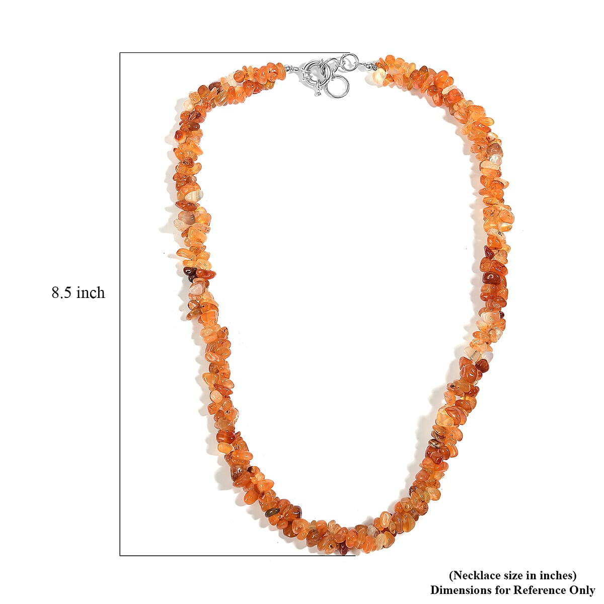 EverTrue Carnelian 375.00 ctw Chips Necklace in Platinum Bond 20 Inches image number 5