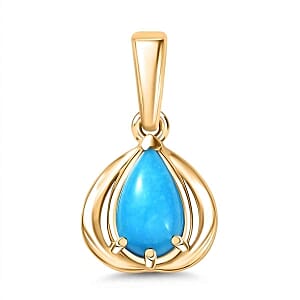 D'Joy Sleeping Beauty Turquoise 0.95 ctw Pendant in 18K Vermeil Yellow Gold Over Sterling Silver