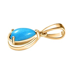 D'Joy Sleeping Beauty Turquoise 0.95 ctw Pendant in 18K Vermeil Yellow Gold Over Sterling Silver