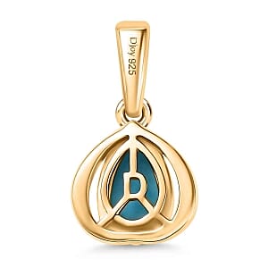 D'Joy Sleeping Beauty Turquoise 0.95 ctw Pendant in 18K Vermeil Yellow Gold Over Sterling Silver