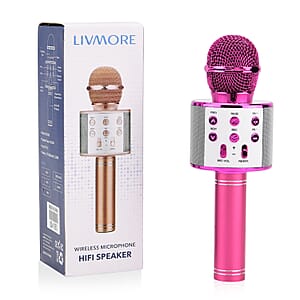 Livmore Mini Karaoke Microphone with Bluetooth - Pink (600mAh)