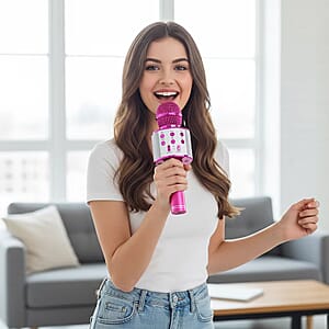 Livmore Mini Karaoke Microphone with Bluetooth - Pink (600mAh)