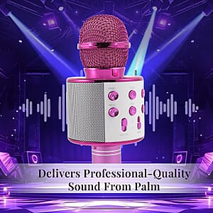Livmore Mini Karaoke Microphone with Bluetooth - Pink (600mAh)