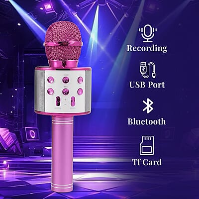 Livmore Mini Karaoke Microphone with Bluetooth - Pink (600mAh)