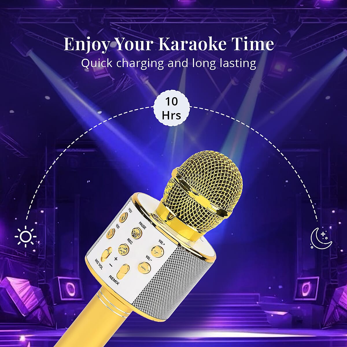 Livmore Mini Karaoke Microphone with Bluetooth - Gold (600mAh) image number 5