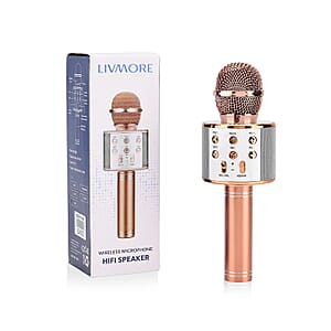 Livmore Mini Karaoke Microphone with Bluetooth - Rose Gold (600mAh)