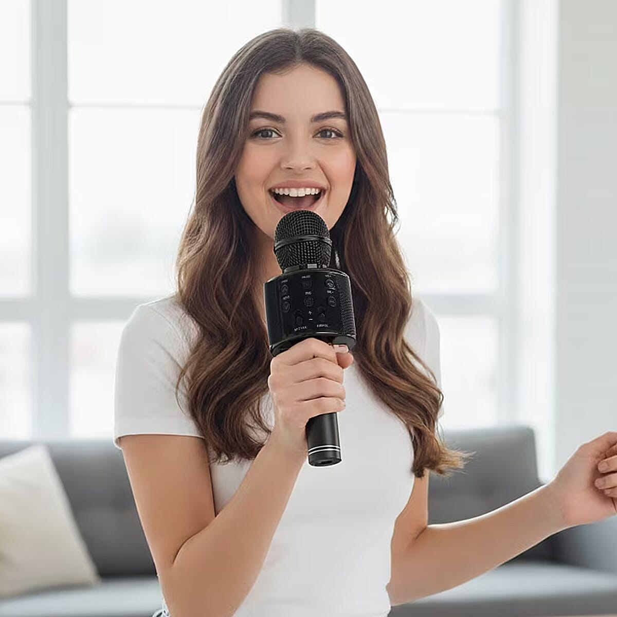 Livmore Mini Karaoke Microphone with Bluetooth - Black (600mAh) image number 1