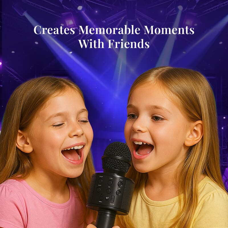 Livmore Mini Karaoke Microphone with Bluetooth - Black (600mAh)