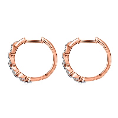 D'Joy Natural Pink and White Diamond I3 0.50 ctw Hoop Earrings in 18K Vermeil Rose Gold Over Sterling Silver