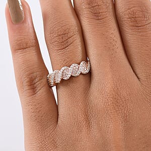 D'Joy Natural Pink and White Diamond I3 0.33 ctw Eternal Swirl Ring in 18K Vermeil Rose Gold Over Sterling Silver (Size 7.0)