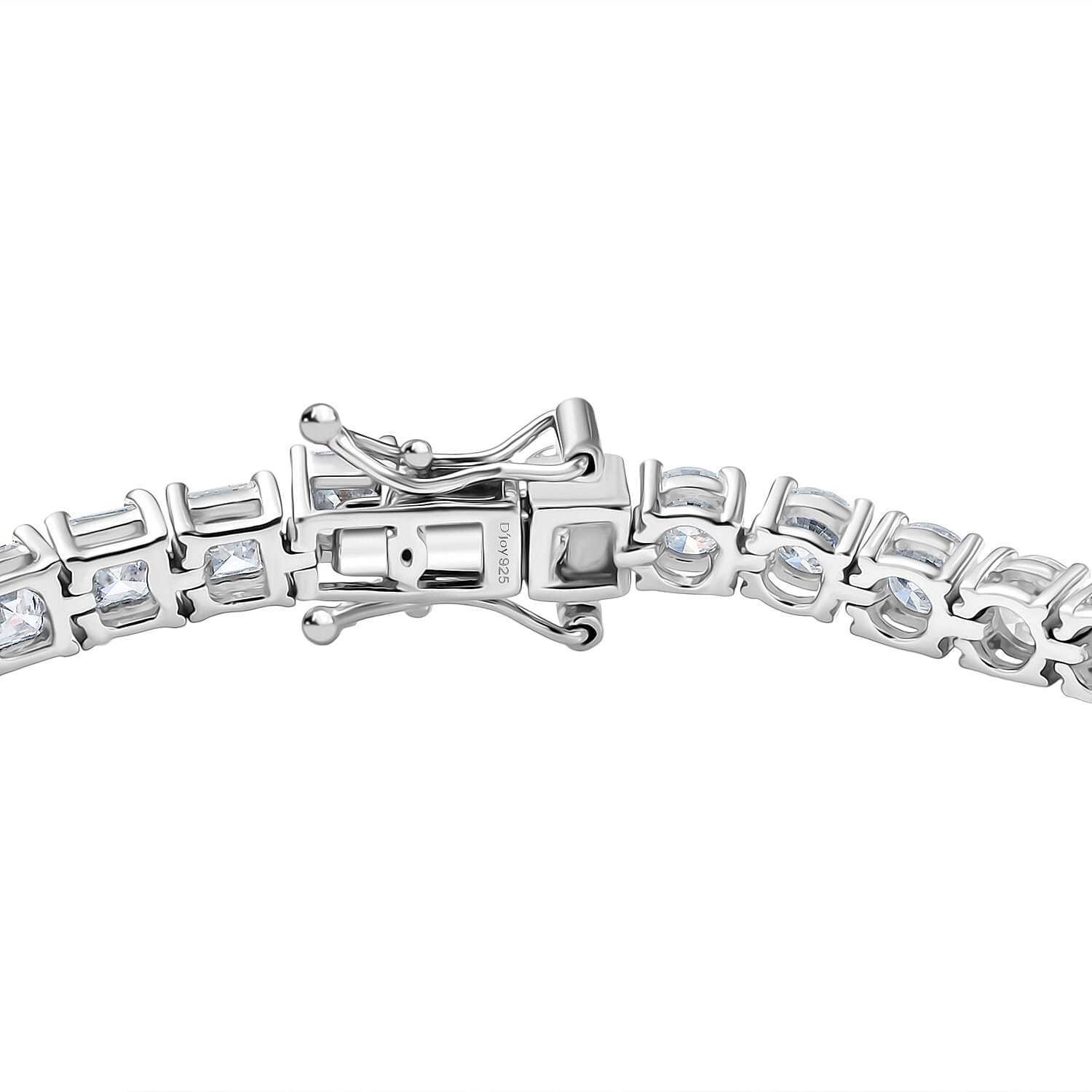 D'Joy Asscher Cut Moissanite 10.80 ctw Bracelet in Rhodium Over Sterling Silver (7.25 In)