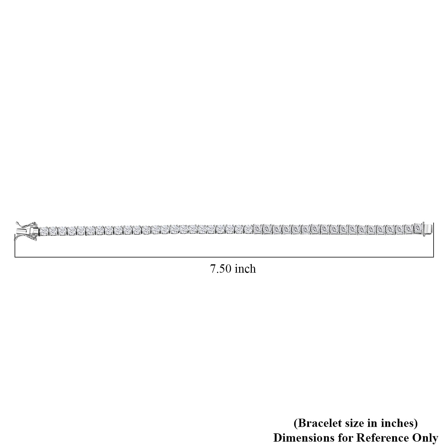 D'Joy Asscher Cut Moissanite 10.80 ctw Bracelet in Rhodium Over Sterling Silver (7.25 In)