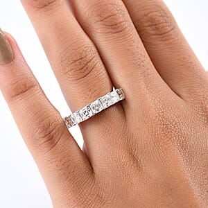 D'Joy Moissanite Band Ring in Rhodium Over Sterling Silver 3.35 ctw (Size 5.0)