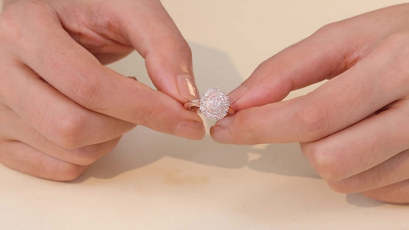 D'Joy Natural Pink Diamond I3 0.50 ctw Ring in 18K Vermeil Rose Gold Over Sterling Silver (Size 7.0)