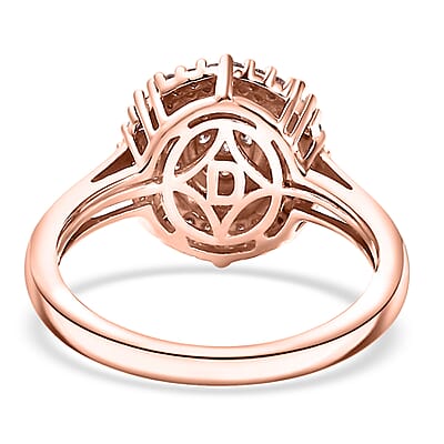 D'Joy Natural Pink Diamond I3 0.50 ctw Rose Empress Ring in 18K Vermeil Rose Gold Over Sterling Silver (Size 10.0)