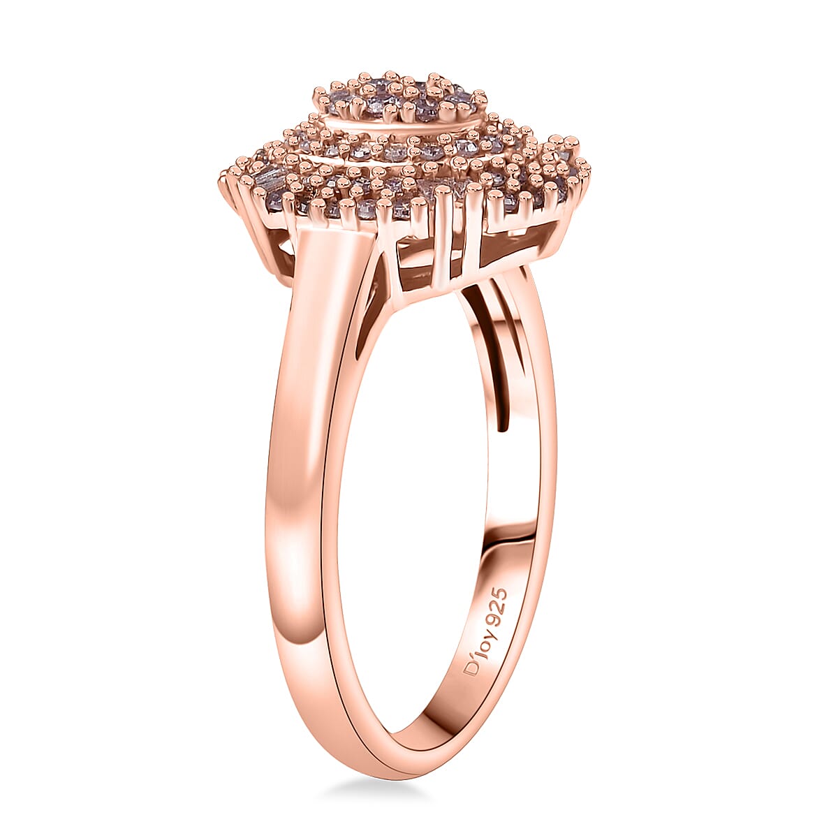 D'Joy Natural Pink Diamond I3 0.50 ctw Rose Empress Ring in 18K Vermeil Rose Gold Over Sterling Silver (Size 6.0) image number 3