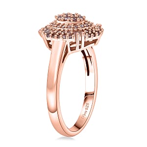 D'Joy Natural Pink Diamond I3 0.50 ctw Rose Empress Ring in 18K Vermeil Rose Gold Over Sterling Silver (Size 7.0)