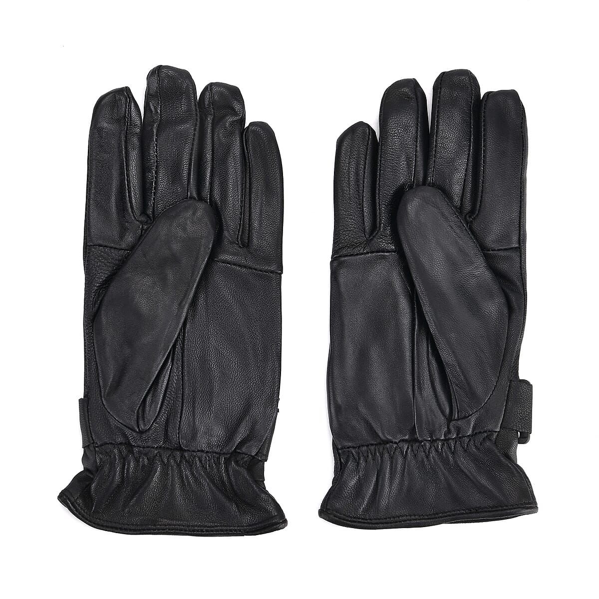 Tamsy Black Genuine Leather 1 Pair Gloves - Free Size image number 0