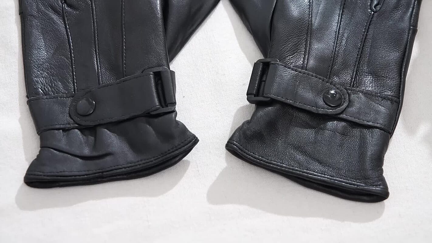 Tamsy Black Genuine Leather 1 Pair Gloves - Free Size