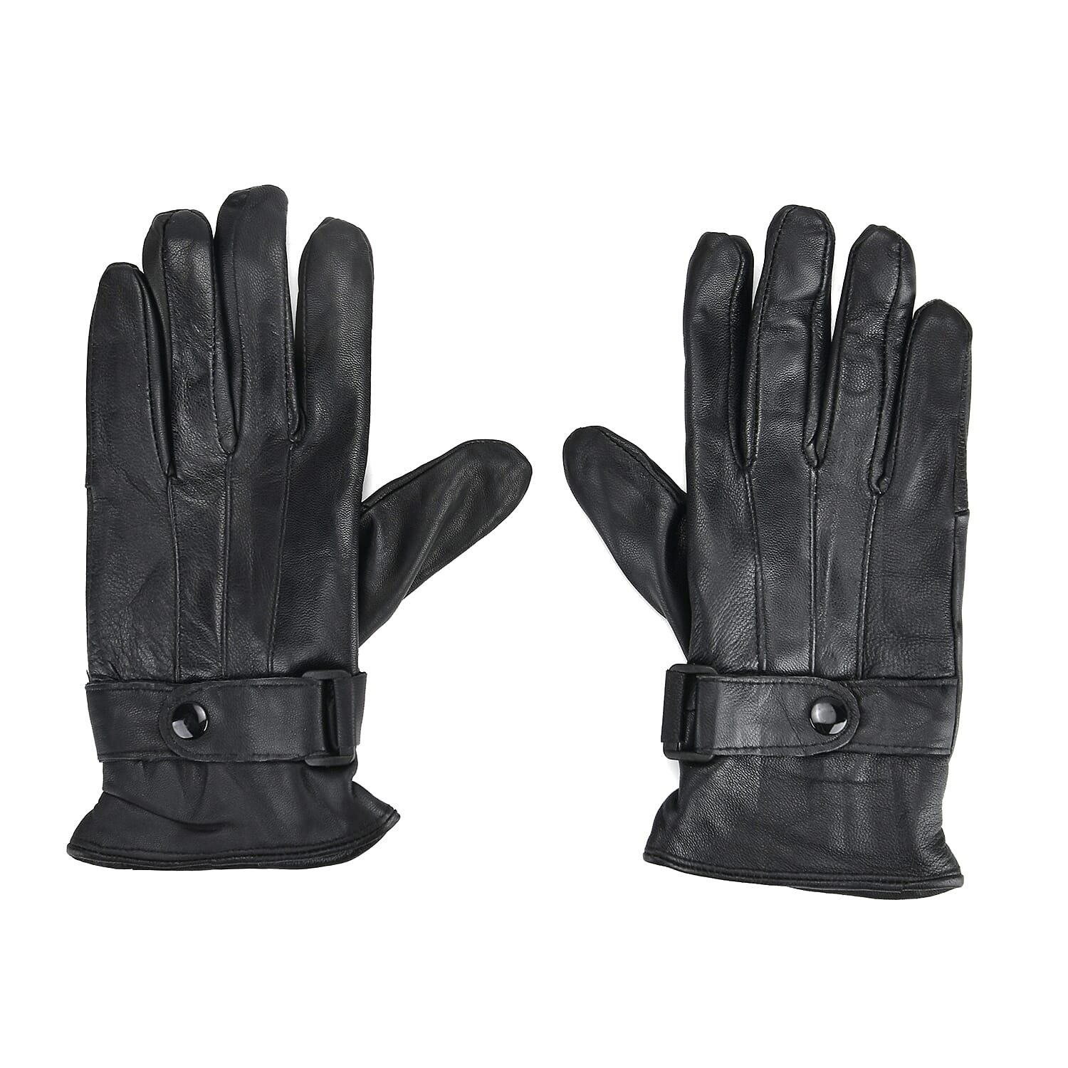Tamsy Black Genuine Leather 1 Pair Gloves - Free Size