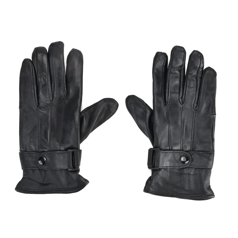 Tamsy Black Genuine Leather 1 Pair Gloves - Free Size