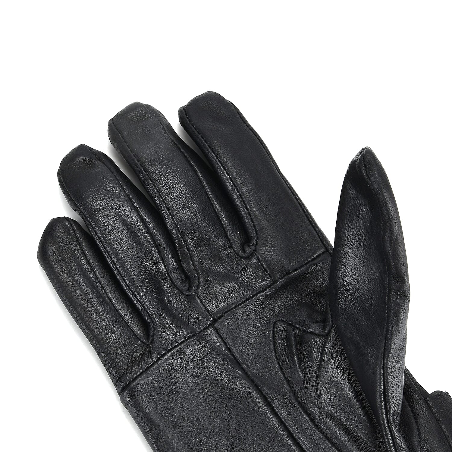 Tamsy Black Genuine Leather 1 Pair Gloves - Free Size
