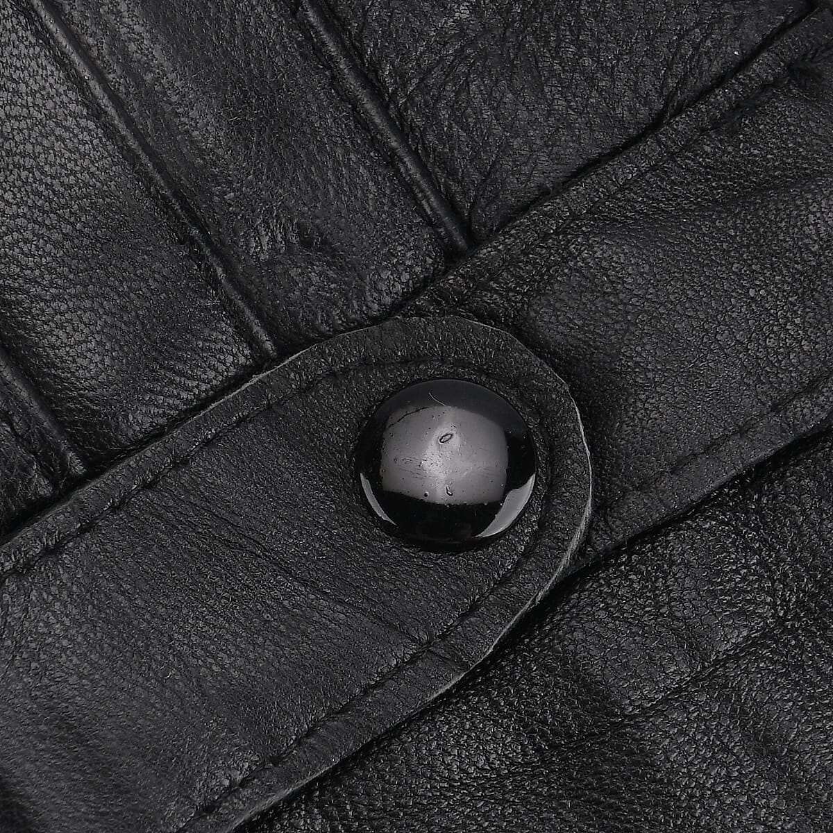 Tamsy Black Genuine Leather 1 Pair Gloves - Free Size image number 4