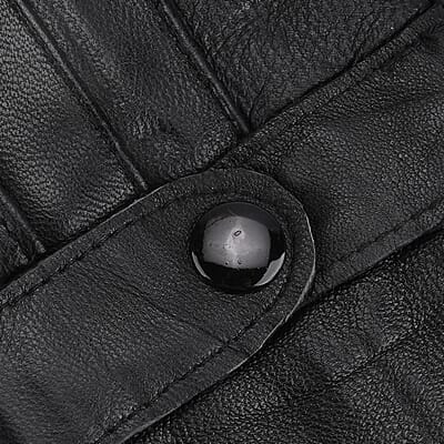 Tamsy Black Genuine Leather 1 Pair Gloves - Free Size