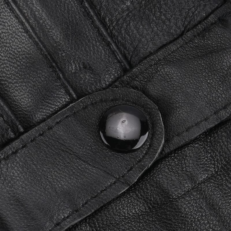 Tamsy Black Genuine Leather 1 Pair Gloves - Free Size