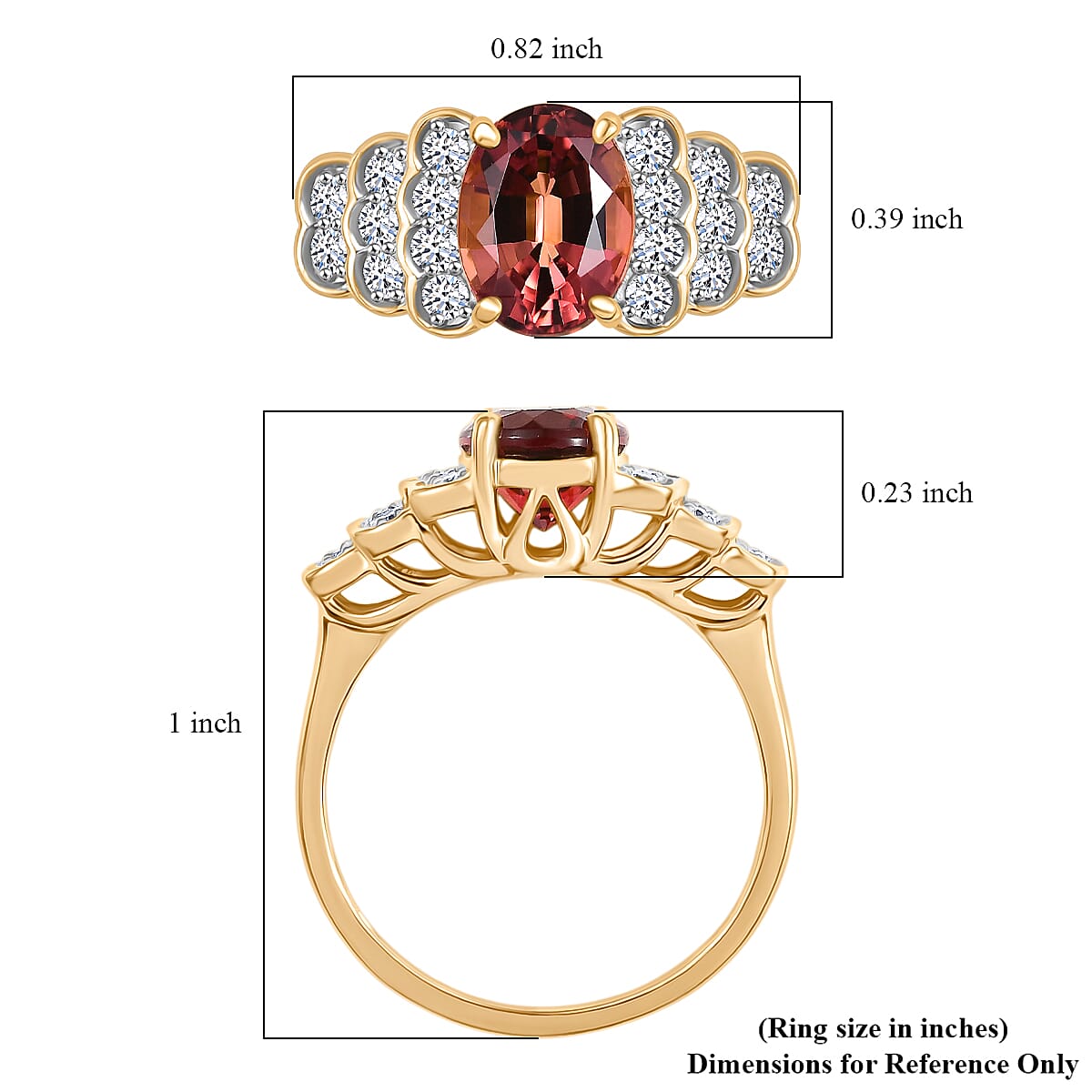 Certified & Appraised AAA Byzantine Tourmaline and G-H SI Luxuriant Lab Grown Diamond 2.53 ctw Ring in 10K Yellow Gold (Size 9.0) image number 5