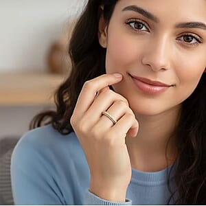 Luxuriant Lab Grown Yellow Diamond (VS) Band Ring in Rhodium Over Sterling Silver 0.25 ctw (Size 7.0)