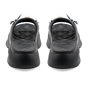 LOVE 83 Black EVA Butterfly Rhinestone Sandals - S